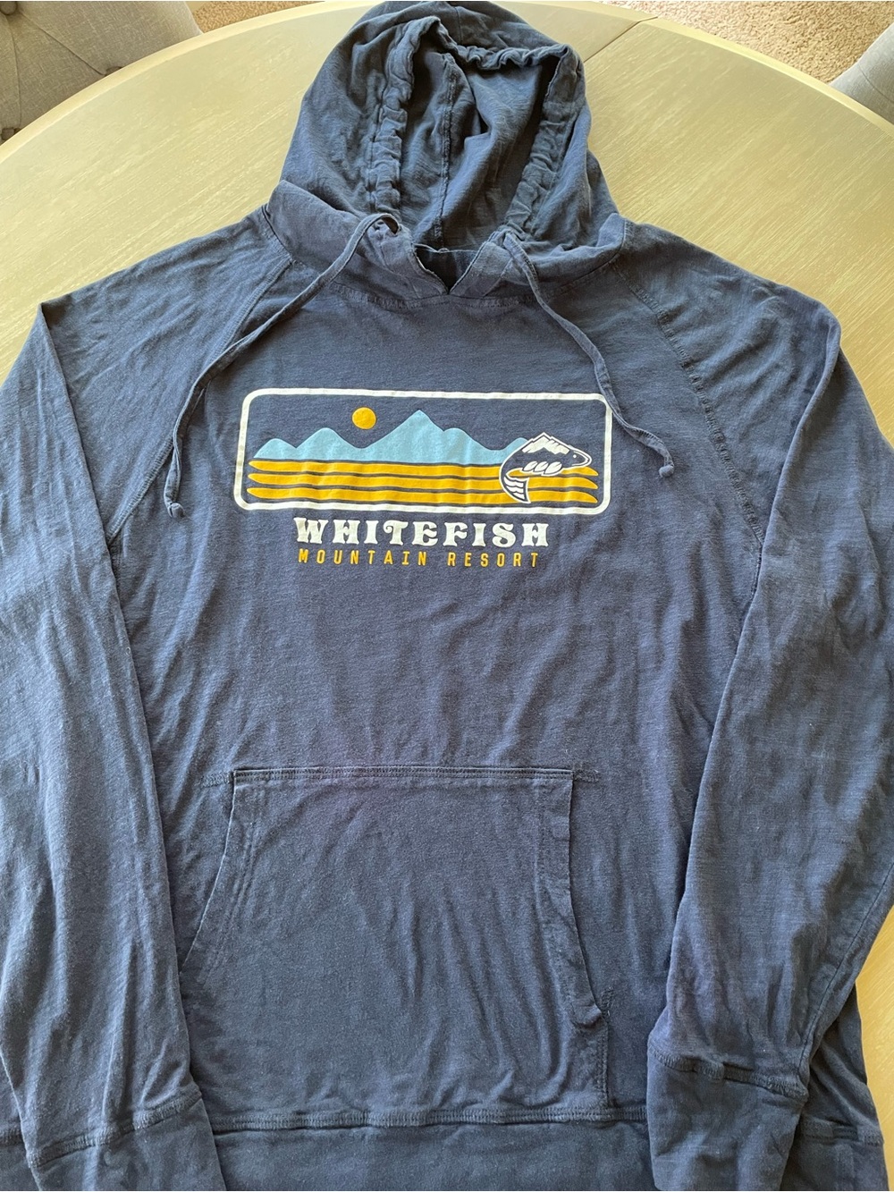 Whitefish Mountain Resort Navy Lightweight Pullover Hoodie